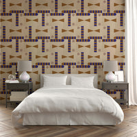 Soft fabric-inspired geometric wall covering

