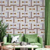 Artistic fabric-look wallpaper for interiors

