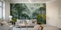 Moody tropical jungle mural design

