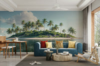 Calm beach and palms wall artwork

