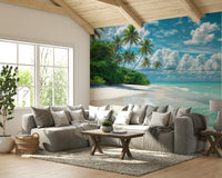 Exotic island view wallpaper mural


