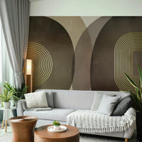 Warm mid-century shapes with rustic texture

