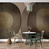 Artistic mural blending modern and rustic looks


