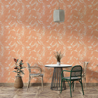 Rust-inspired abstract brushstroke wallpaper for urban spaces

