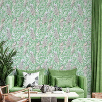 Exotic peacock design in paradise-inspired wallpaper

