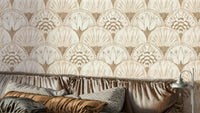 Beige Art Deco fan wall mural

