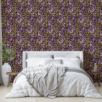 Moody green and purple wall mural

