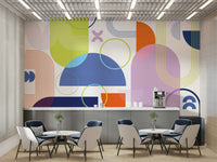 Modern Bold Geometric Wall Mural Design

