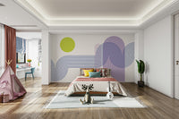 Tranquil Curves Wall Mural in Soft Tones

