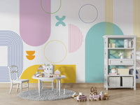 Bold Minimalist Geometric Pattern Mural

