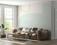 Contemporary wall mural featuring linear movement

