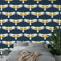 Mountain bird wall mural pattern

