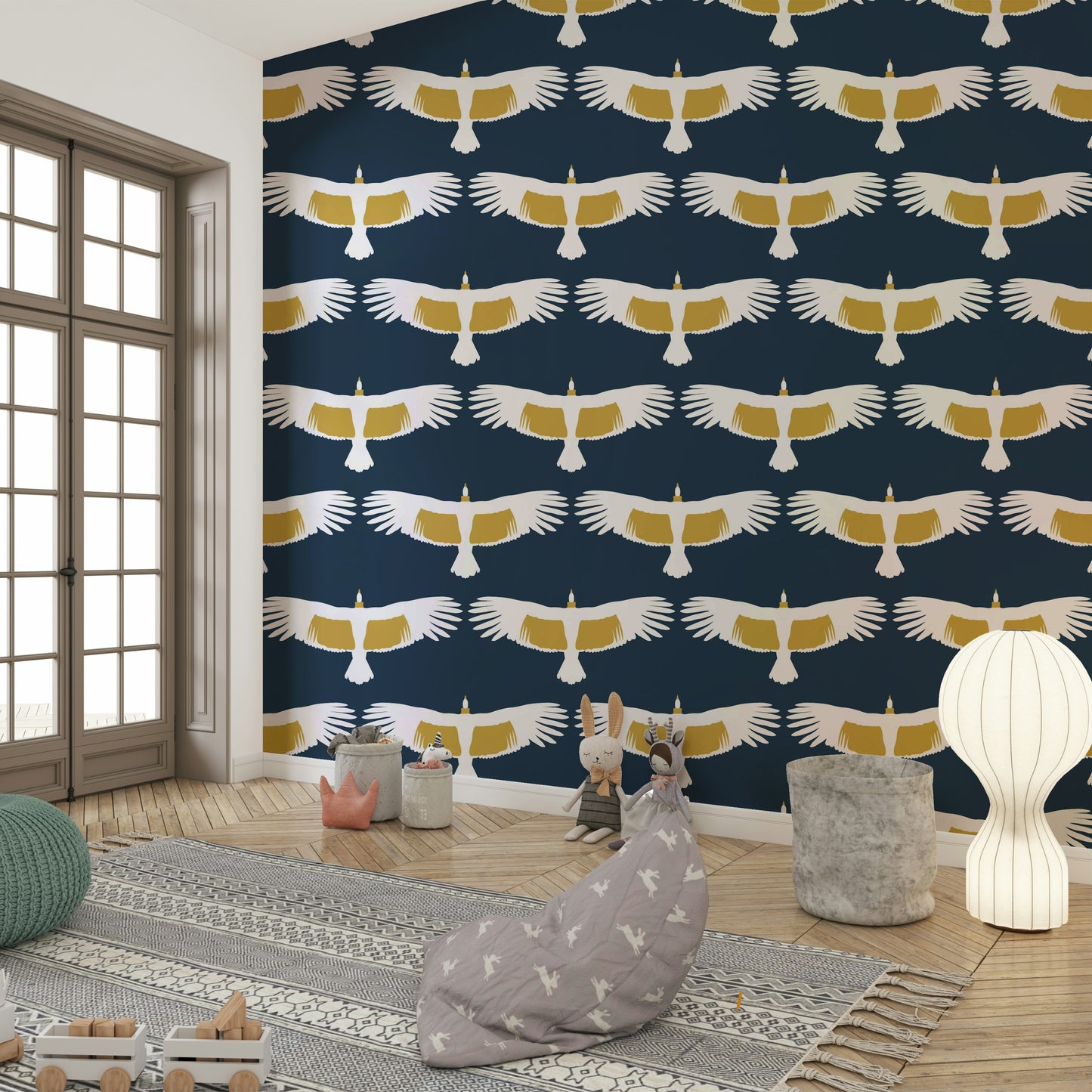 Soaring condor wall mural design

