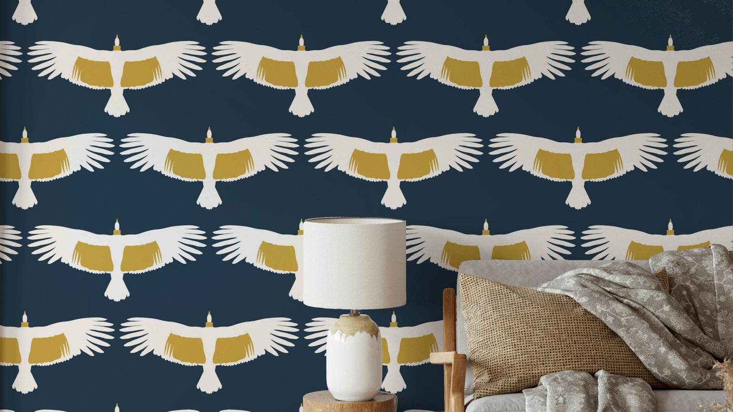 Condors in sky wall design

