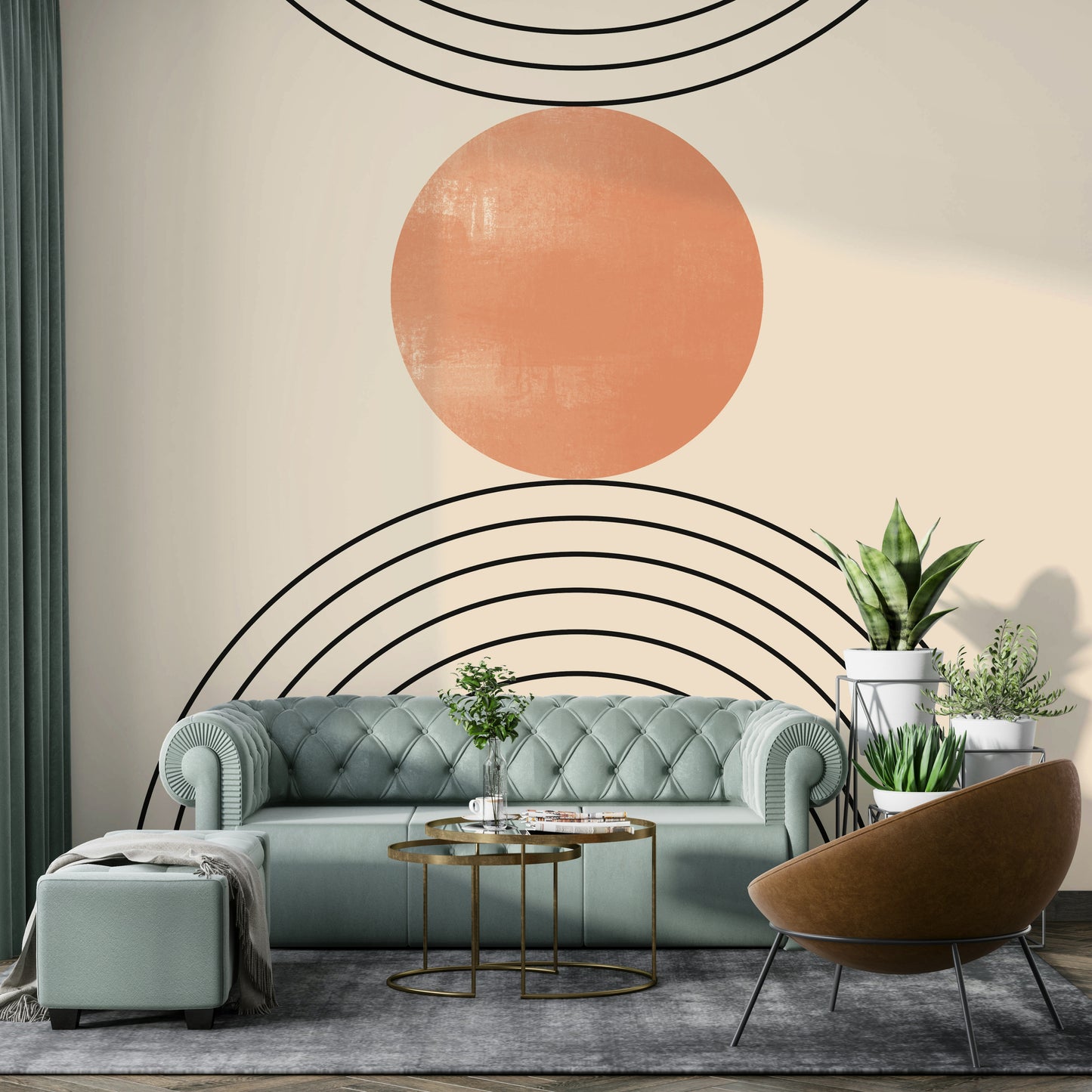 Mid-Century Modern Minimalism Wall Mural