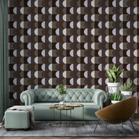 Earth-toned abstract wall mural

