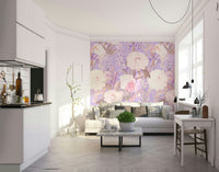 Soft floral mural wallpaper art

