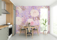 Vintage floral mural wallpaper

