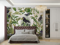 Green foliage wallpaper design

