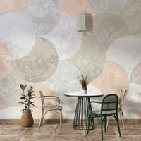 Mural wallpaper with retro forms

