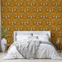 Ochre and beige wall mural

