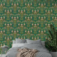 Floral nouveau forest wall mural

