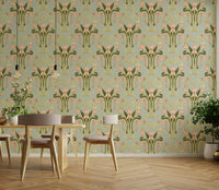 Floral nouveau mural wallpaper

