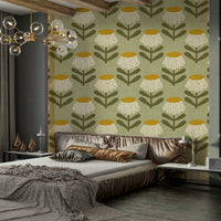 Mid century modern daisy print

