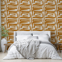 Golden amber wallpaper with bold brush textures

