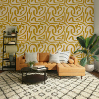 Artistic abstract wallpaper with retro scribble patterns

