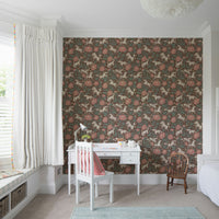 Wild West pony wallpaper with romantic florals