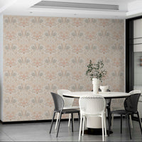 Elegant pink wallpaper with Scandinavian motifs

