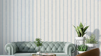 Blue sunchair stripe wallpaper for coastal décor

