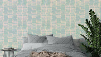 Baby blue striped wallpaper with brush strokes

