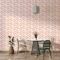 Warm-toned tropical wallpaper with watercolor foliage

