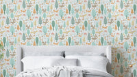 Cute forest animal wallpaper for kids' room

