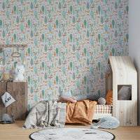 Forest friends wallpaper for children's space

