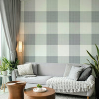 Neutral buffalo check wallpaper in gray tones

