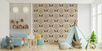 Giraffe wallpaper in mocha mousse tones

