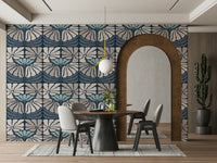 Vibrant flowers on dark wallpaper backdrop

