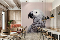 Lifelike parrot mural for bird-themed wall décor


