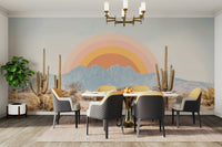 Arizona sunrise wall mural with desert landscape

