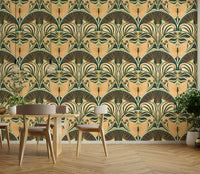 Decorative wallcovering with geometric and nature themes

