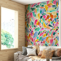 Creative wall mural with expressive brushstrokes

