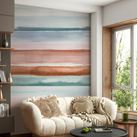 Serene abstract striped wallpaper for home walls

