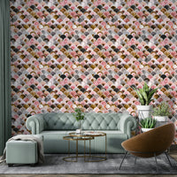 Art Deco vintage wallpaper with Japandi design

