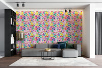 Classic wallpaper with tiny hand-drawn flowers

