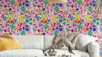 Vintage wallpaper with tiny artful floral design

