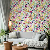 Bold summer flower wallpaper for lively interiors

