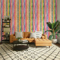 Elegant vertical rainbow stripes wallpaper

